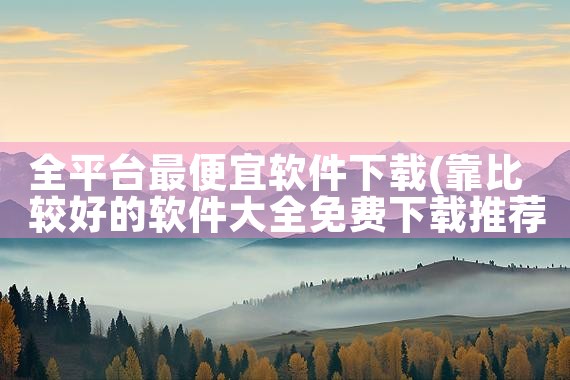 全平台最便宜软件下载|P站专业版